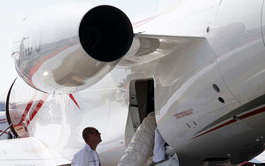 Фото Francois Mori / AP / TASS Самолет Dassault Aviation Falcon 900LX.