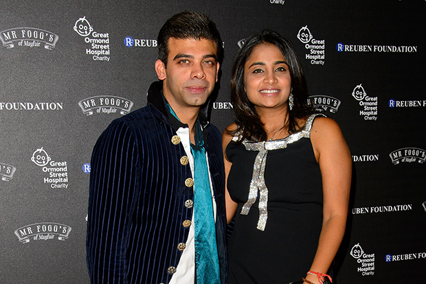 LONDON, ENGLAND - NOVEMBER 21: (L-R) Amit Bhatia and Vanisha Mittal attends the Reuben Foundation Dinner at Bridgewater House on November 21, 2013 in London, England. (Photo by David M. Benett/Getty Images)