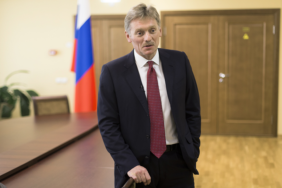 President Vladimir Putin’s spokesman Dmitry Peskov speaks to the Associated Press in Moscow on Tuesday, April 5, 2016. Peskov says the Russian leader has no connection whatsoever to offshore accounts allegedly owned by his close friend, a Russian musician. Dmitry Peskov says the leaked documents from a Panama-based firm have been wilfully interpreted by an international consortium of investigative journalists to make what he called an unfounded claim that cellist Sergei Roldugin’s offshore assets were linked to the Russian president. (AP Photo/Ivan Sekretarev)