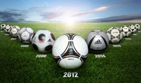 Евро-2012: Официальные мячи 10 последних чемпионатов