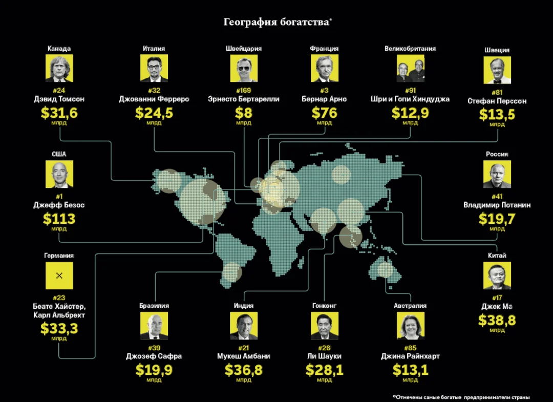 Карта сокровищ: где живут миллиардеры | Forbes.ru