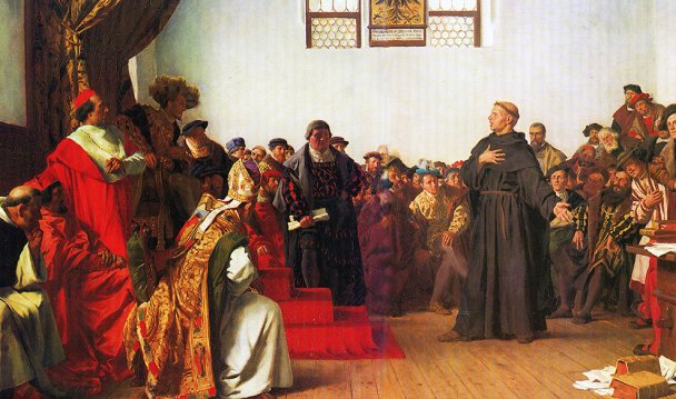 Антон фон Вернер. Лютер в Вормсе 17 апреля 1521 г. 