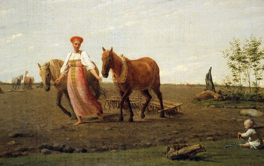 Алексей Венецианов "На пашне. Весна". Первая половина 1820-х годов.