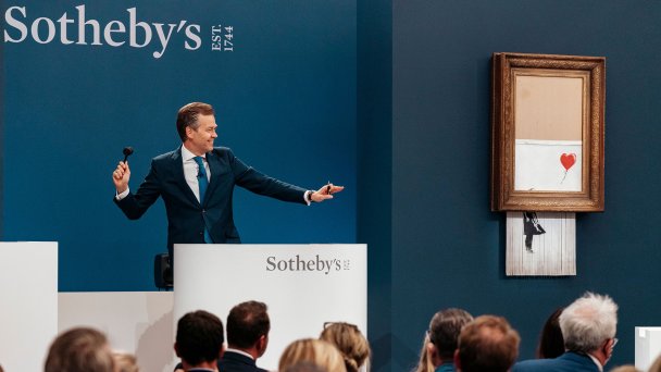 В списке самых громких продаж Sotheby's за год —  картина Бэнкси «Девочка с воздушным шаром» (Фото Sotheby's)