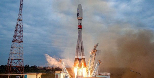 Пуск ракеты-носителя «Союз-2.1б» с разгонным блоком «Фрегат» и станцией «Луна-25». Фото Космический центр «Восточный» (ЦЭНКИ)