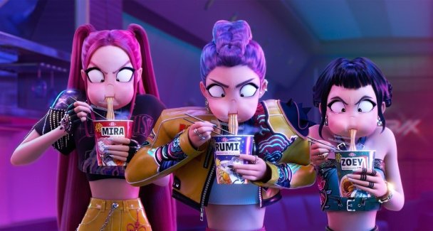 Кадр из анимационного фильма «Кейпоп-охотницы на демонов»