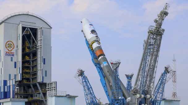 Ракета-носитель «Союз-2.1б» с автоматической станцией «Луна—25» (Фото «Роскосмос Медиа»)