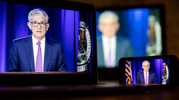 Глава Федеральной резервной системы (ФРС) США Джером Пауэлл. (Фото Michael Nagle / Bloomberg via Getty Images)
