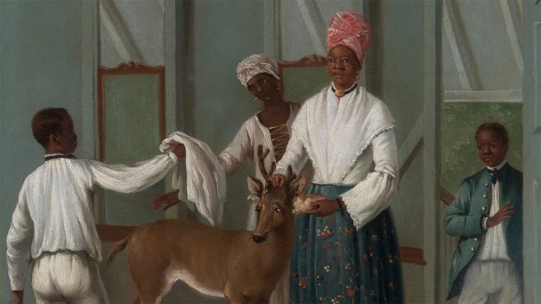 Фрагмент картины «Слуги, моющие оленя» художника Агостино Бруниаса, 1775 год (Фото wikimedia.org)