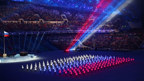 7 февраля 2014 года. Во время церемонии открытия на Олимпийском стадионе «Фишт» на Олимпийских играх 2014 в Сочи (Фото Getty Images)