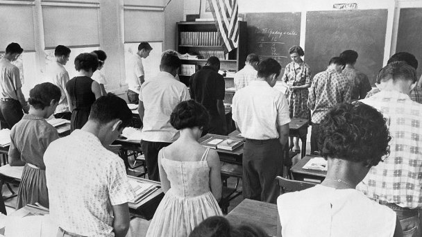 Утренняя клятва в школе Техаса, 1962 год (Фото Bettmann/Getty Images)