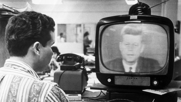 Телевизионное обращение президента Кеннеди от 22 октября 1962 года (Фото Getty Images)
