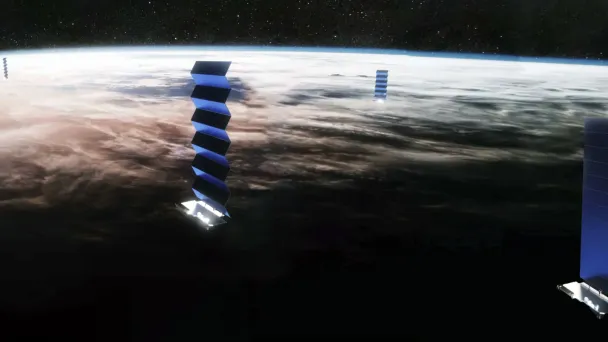 Микроспутники Starlink (Фото DR)