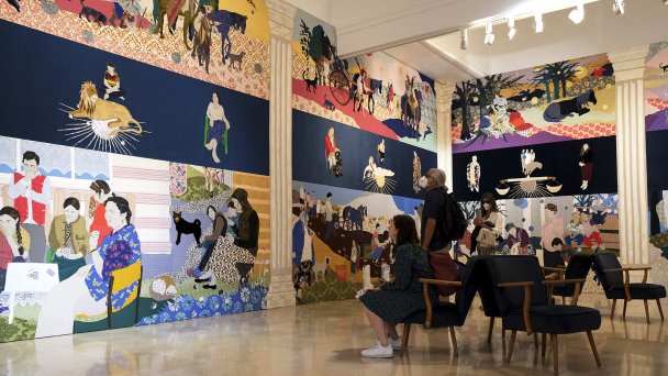 «Вновь очаровательный мир» художницы Малгожаты Мирга-Тас в павильоне Польши на Венецианская биеннале 2022 года. (Фото Giuseppe Cottini / Getty Images)