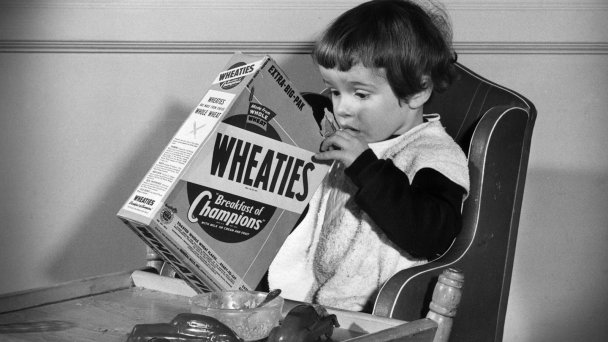 Реклама хлопьев для завтрака, 1945 год (Фото Frederic Hamilton / Hulton Archive / Getty Images)