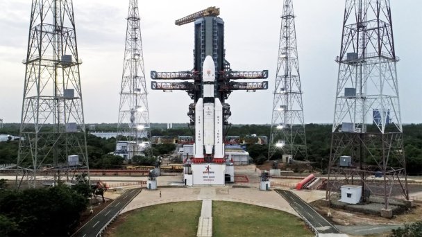 Космический аппарат «Чандраян-3»  готовится к запуску. Шрихарикота, Индия, 13 июля 2023 года (Фото Indian Space Research Organization)