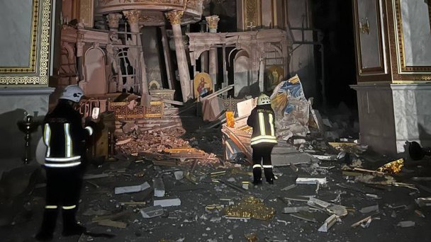 Разрушения в Спасо-Преображенском кафедральном соборе в Одессе (Фото Українська Православна Церква)