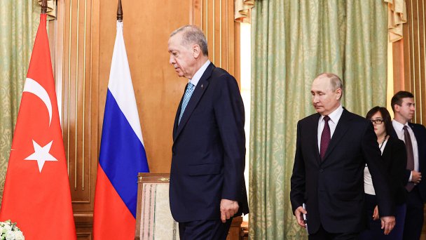  Реджеп Тайип Эрдоган и Владимир Путин (Фото Сергея Карпухина / ТАСС)