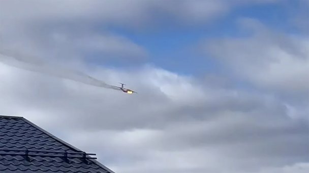 Кадр видео крушения Ил-76 в Ивановской области (Фото DR)