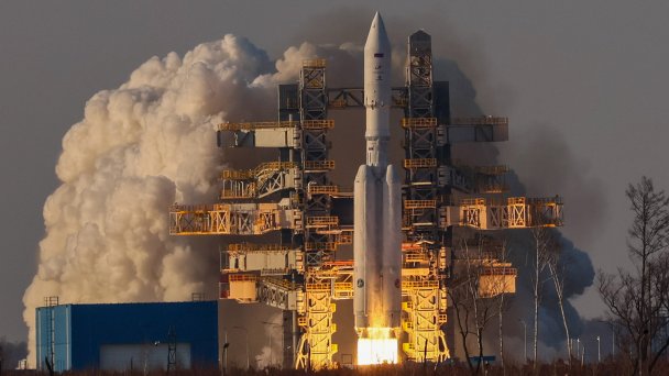Ракета-носитель тяжелого класса «Ангара-А5» с разгонным блоком «Орион» (Фото Сергея Савостьянова / ТАСС)