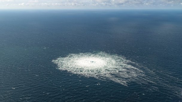 Поверхность моря на месте подрыва у острова Борнхольм (Фото Zuma / TASS)