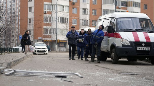 Последствия падения БПЛА в Московской области (Фото AP / TASS)