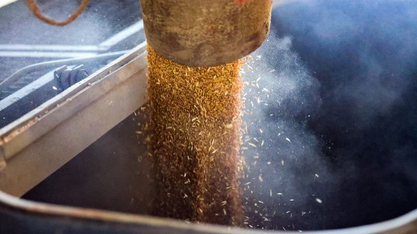 Отгрузка пшеницы в железнодорожные вагоны для доставки в порты и дальнейшего экспорта (Фото Алексея Коновалова / ТАСС)