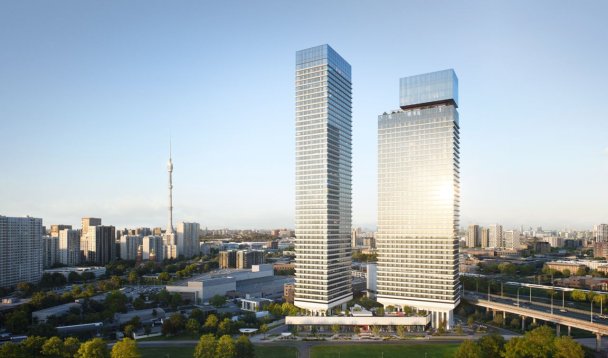 Корпуса ЖК TATE высотой 41 и 49 этажей, объединенные одноэтажным стилобатом, станут новым ярким объектом на карте Москвы 
