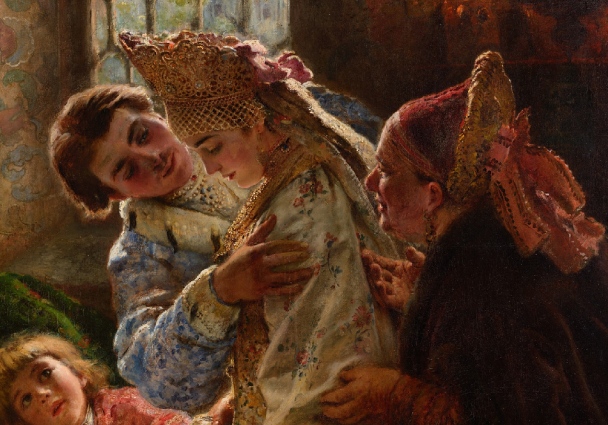 Константин Маковский, «Боярский свадебный пир», XIX век (фрагмент) 