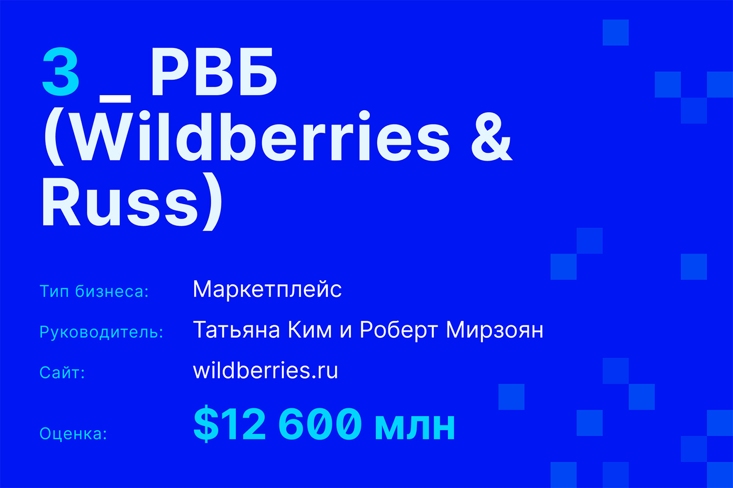 3. РВБ (Wildberries & Russ)