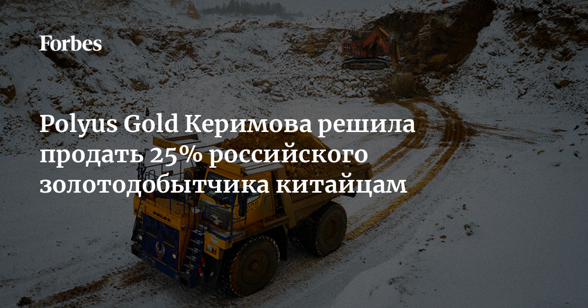 Polyus Gold Керимова решила продать 25% российского золотодобытчика ...