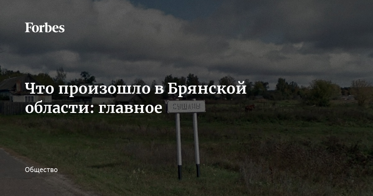 Что Произошло В Брянской Области: Главное | Forbes.Ru