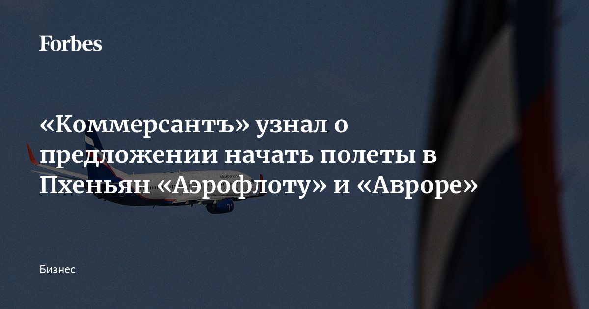 «Коммерсантъ» узнал о предложении начать полеты в Пхеньян «Аэрофлоту» и «Авроре»