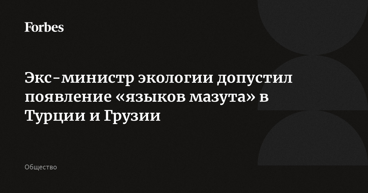 Экс-министр экологии допустил появление «языков мазута» в Турции и Грузии