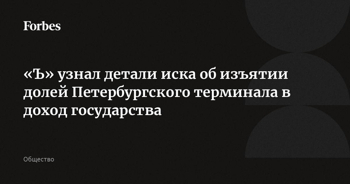 «Ъ» узнал детали иска об изъятии долей Петербургского терминала в доход государства