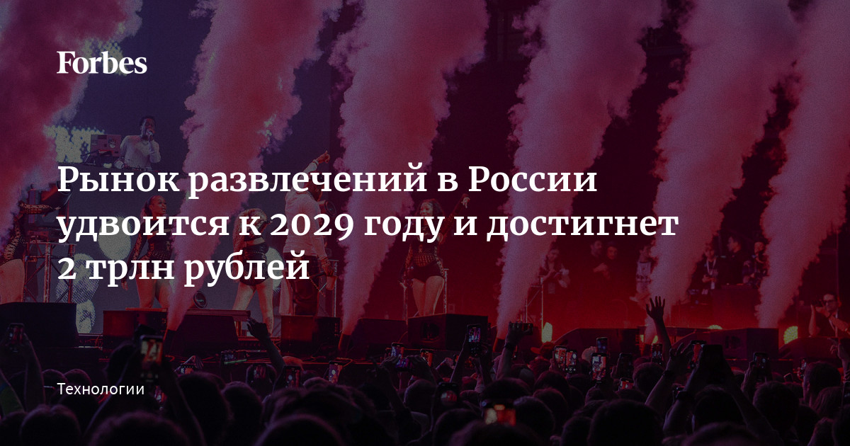 Рынок развлечений России: прогноз роста до 2 трлн рублей к 2029 году