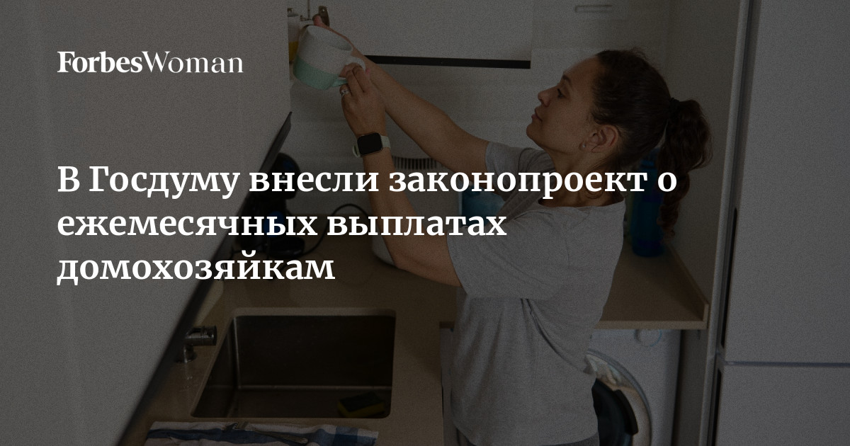 В Госдуму внесли законопроект о ежемесячных выплатах домохозяйкам