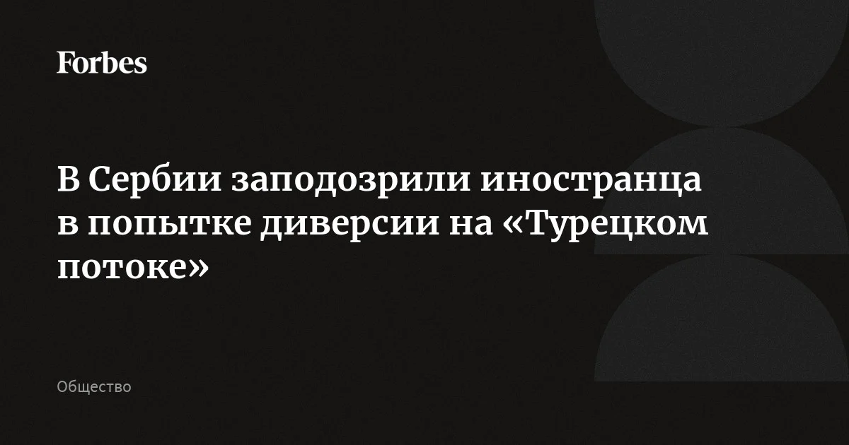 Подозреваемым в подготовке диверсии на газопроводе «Турецкий поток» является мигрант с военной подготовкой, заявили в сербском Военном агентстве безопасности (ВБА, контрразв