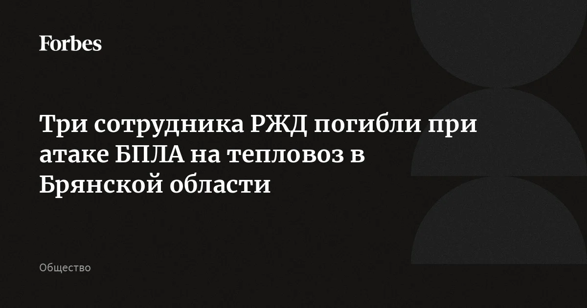 Три сотрудника РЖД, двое из которых — отец и сын, погибли в Брянской области при атаке БПЛА на маневровый тепловоз, сообщили в компании. Тепловоз попал под атаку БПЛА на