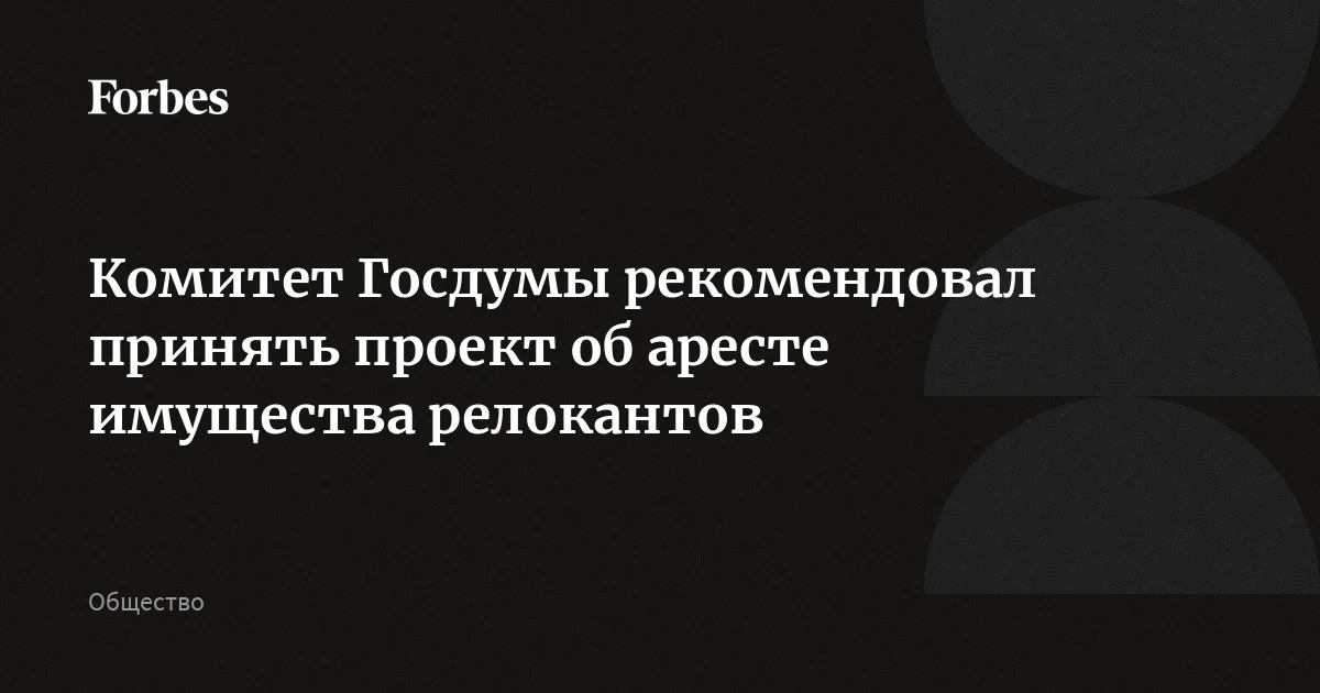 Комитет Госдумы по госстроительству и законодательству рекомендовал принять законопроект об аресте имущества релокантов за правонарушения против интересов России за рубе