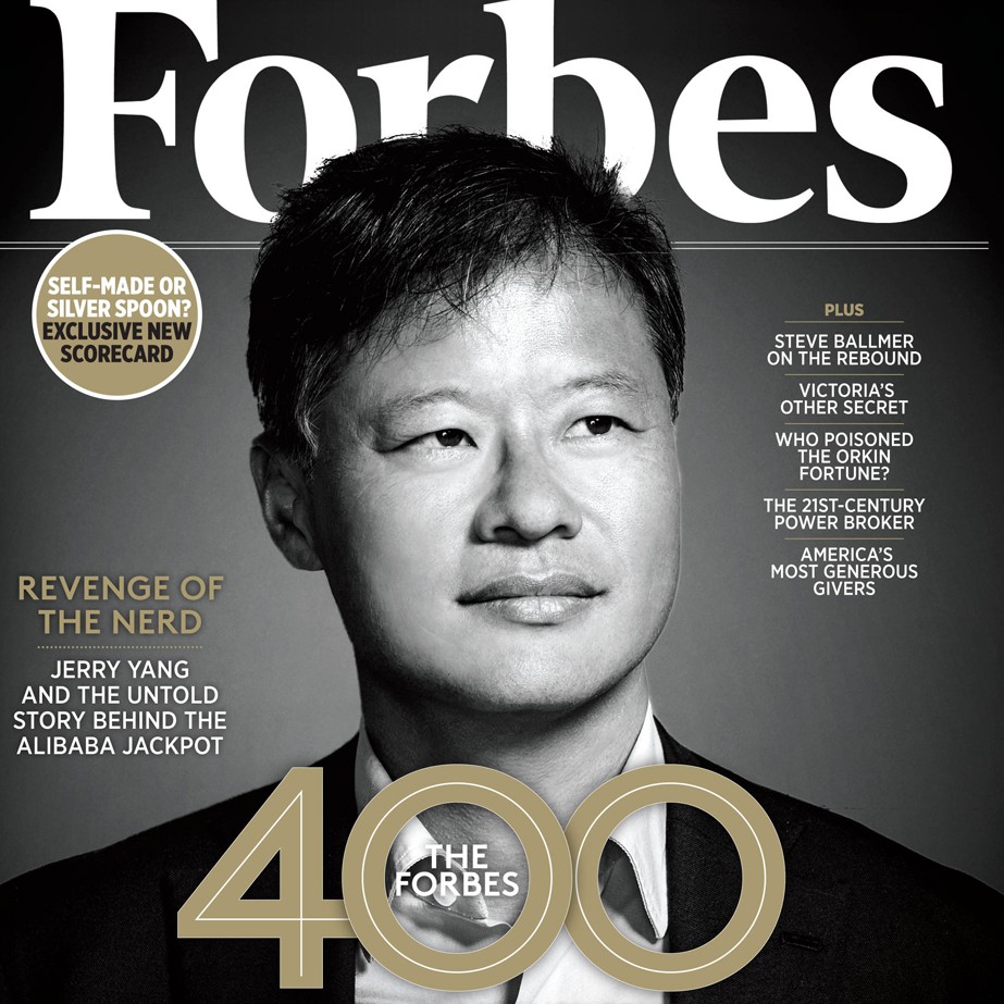 Джерри Янг на обложке американского Forbes, октябрь 2014 года