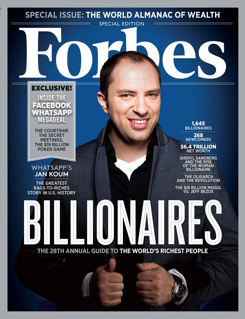 Ян Кум на обложке американского Forbes