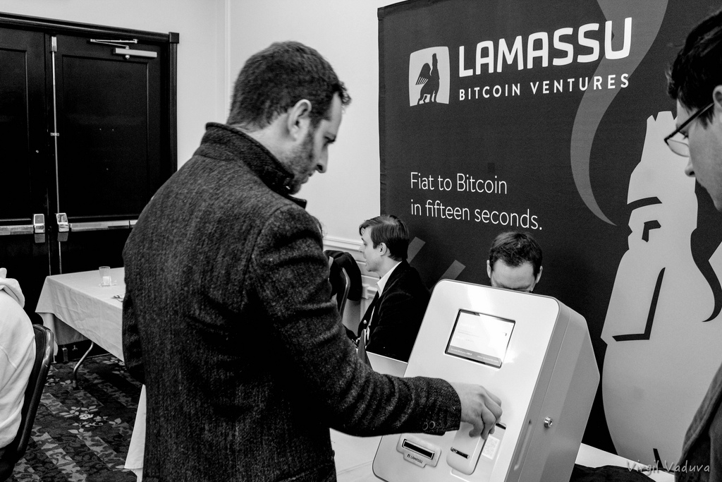 Bitcoin-банкомат от компании Lamass на конференции Liberty Forum в Нью-Гемпшире, февраль 2014 года