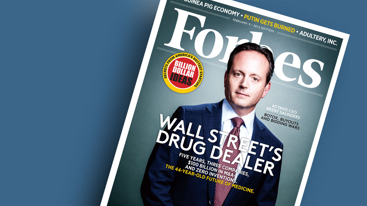 Брент Сондерс на обложке февральского номера американского Forbes