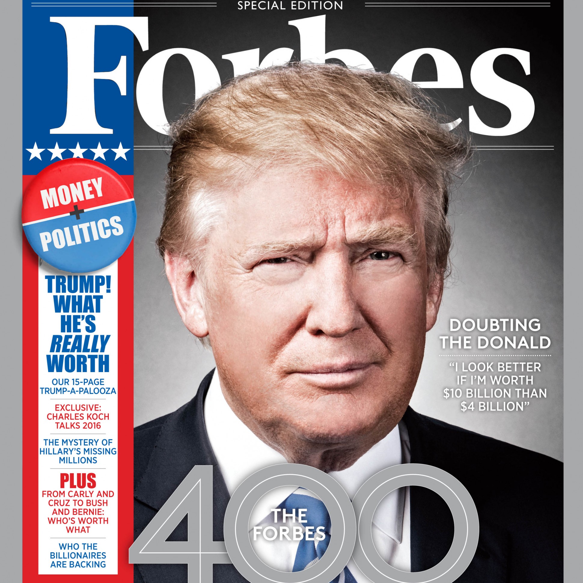 Дональд Трамп на обложке сентябрьского номера Forbes USA