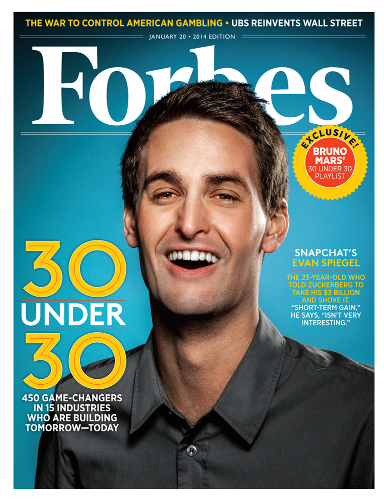 Эван Шпигель на обложке американского Forbes